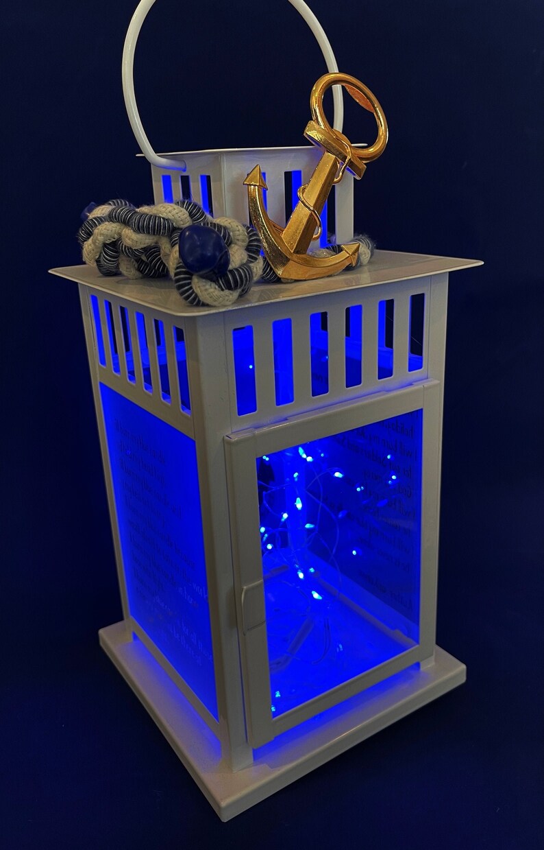 US NAVY Sailor Blue Light Candle Poem Lantern w/ Anchor Charm Etsy
