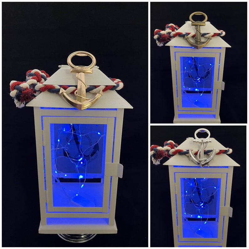 US NAVY Sailor Blue Light Candle Poem Lantern W/ Anchor Charm Etsy