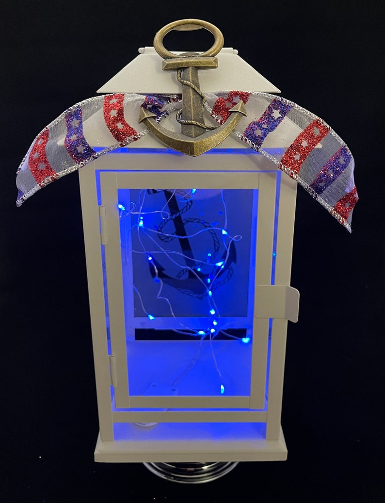 US NAVY Sailor Blue Light Candle Poem Lantern W/ Anchor Charm Etsy