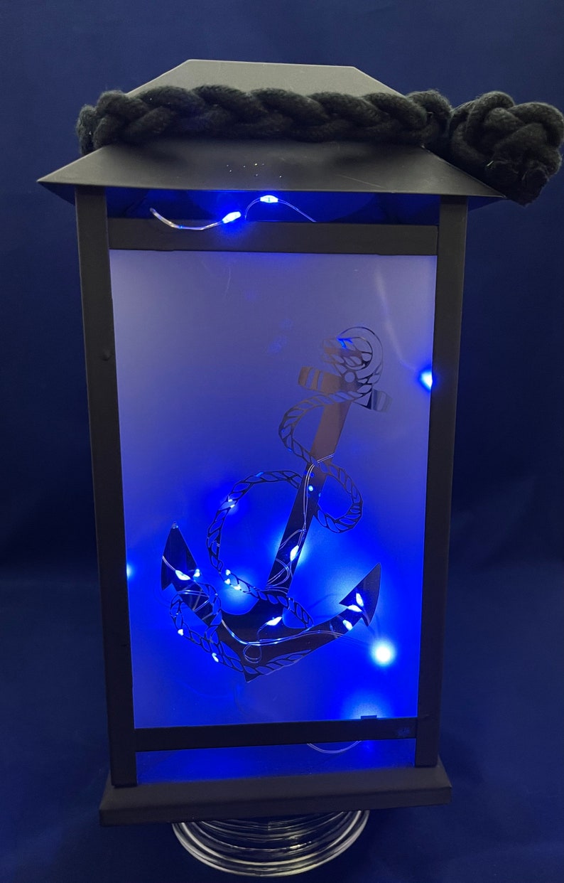 US NAVY Sailor Blue Light Candle Poem Lantern W/ Anchor Charm Etsy
