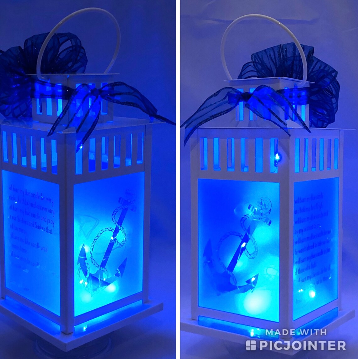 US NAVY Blue Light Candle Poem Lantern The Original Etsy