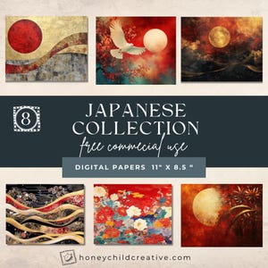 Japanese Digital Paper Collection for Junk Journal, Scrapbooking, Decoupage, Special Occasion Cards, Invitations – Instant Download