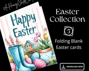 Easter Cards, Set of 5 Exquisite Easter Cards, Easter Greeting Card, for Friends,  Daughter, Grandson, Niece, Goddaughter
