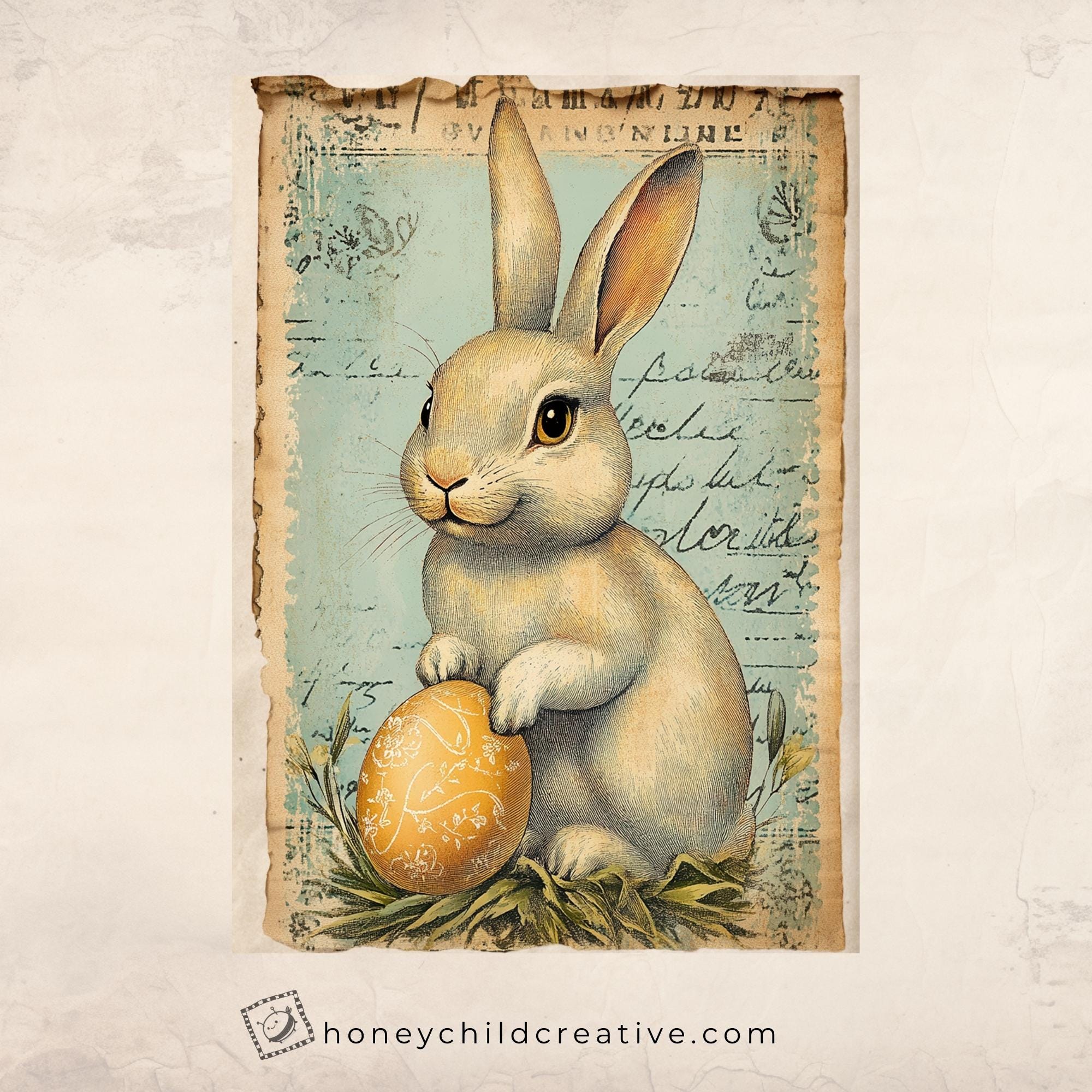 Vintage Easter Bunny Junk Journal Cards – Set of 8 Printable Ephemera ...