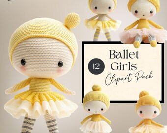 Ballet Girl Clipart Bundle | Ballerina Dancer Tutu PNG Digital Download for Commercial Use