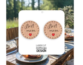 Orecchini a bottone per la mamma SVG / Design di gioielli tagliati al laser / File digitale