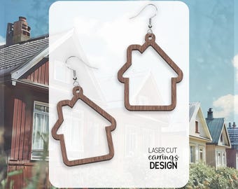 Orecchini Realtor Svg / Orecchini House Laser Cut / File digitale