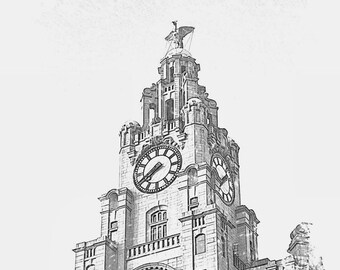Liverpool A4 pencil drawing