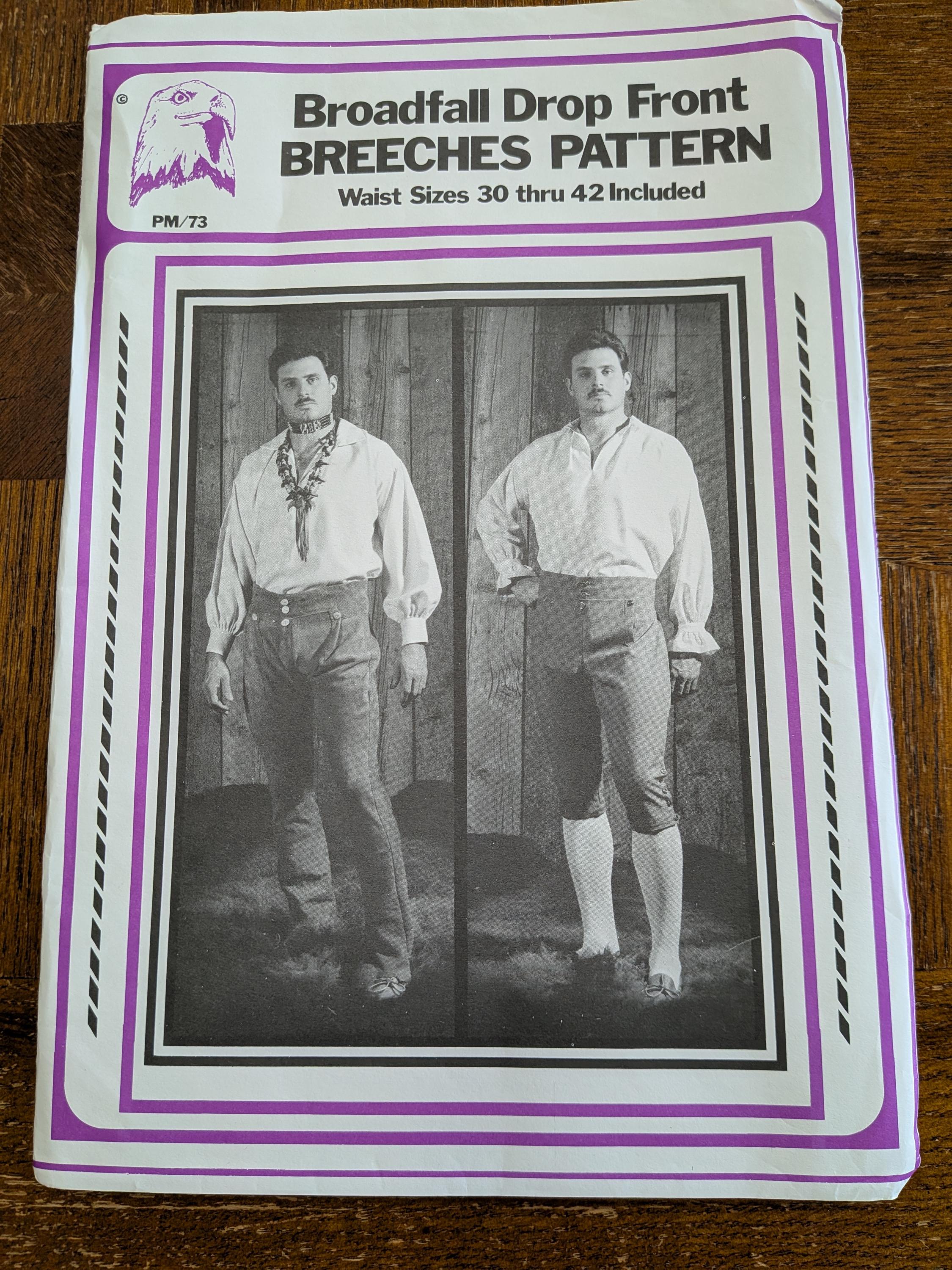 Broadfall Drop Front Breeches Pattern Waist Sizes 30-42 - Etsy