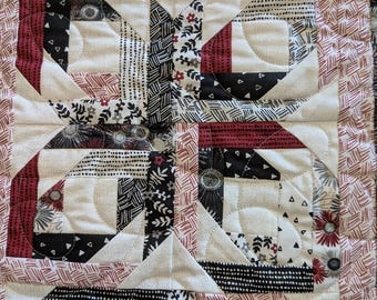 Merlot Röd Grå & Svart Bordlöpare