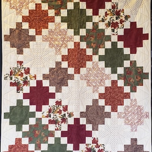 Crossing Paths Flannel Fall Patchwork Lap Quilt/Wall Hanging