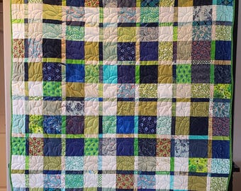 Seahawks Scrappy Lap Quilt/Pläd med fleecebaksida