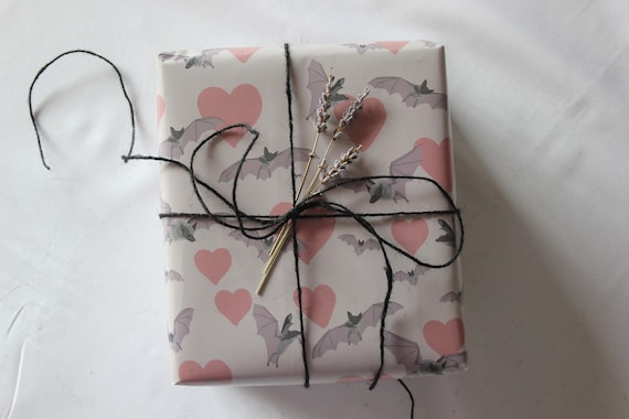 Bat Wrapping Paper: Wildlife Gift Wrap with Tags