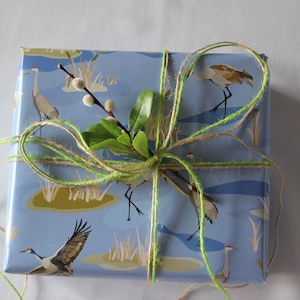 Papier cadeau grue du Canada - Papier cadeau animal sauvage de l'ouest, anniversaire, mariage, anniversaire de mariage, fête des pères/mères, Saint-Valentin, baby shower