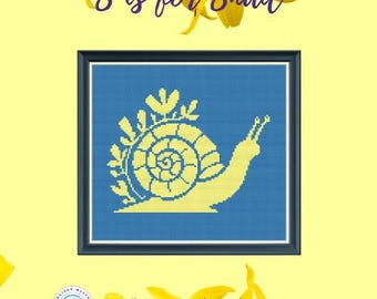 S is for Snail Cross Stitch Pattern