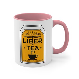 Helldivers 2 Liber-Tea Accent Coffee Mug, 11oz Funny White Joke Cup Mugs Gift For Him Her Gamer Birthday Fun Liberty Libertea Comedy Humor zdjęcie 4