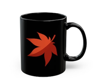 Maplestory Maple Leaf Black Mug (11oz, 15oz) gaming gamer videojuego taza de café taza de té taza divertida regalo de jugador mercancía de juegos
