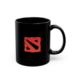 Dota 2 Theme Black Mug (11oz, 15oz) Gaming Dota Video Games Coffee Tea Mug Cup Gamer Gift Gaming Merchandise Black Ceramic gift cup birthday