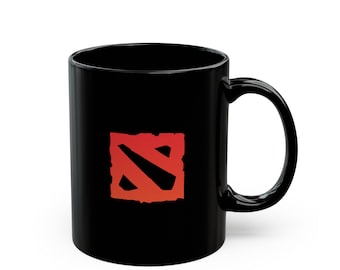 Dota 2 Theme Black Mug (11oz, 15oz) Gaming Dota Video Games Coffee Tea Mug Cup Gamer Gift Gaming Merchandise Black Ceramic gift cup birthday