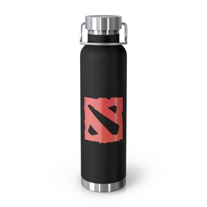 Dota 2 Theme Copper Vacuum Insulated Bottle, 22oz Gaming Dota Video Games Gamer Gift Merchandise For Gamers Funny Cool birthday christmas