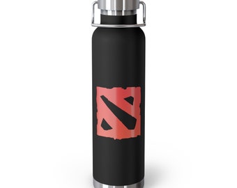 Dota 2 Theme Copper Vacuum Insulated Bottle, 22oz Gaming Dota Video Games Gamer Gift Merchandise For Gamers Funny Cool birthday christmas