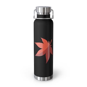 Maplestory Maple Leaf Theme Copper Vacuum Insulated Bottle, 22oz gaming gamer video game water bottle vacuum merchandise gift maple gift