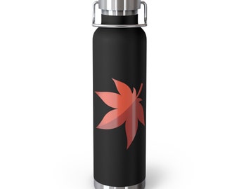 Maplestory Maple Leaf Theme Botella aislada al vacío de cobre, botella de agua para videojuegos de 22 oz, mercancía al vacío, regalo de arce