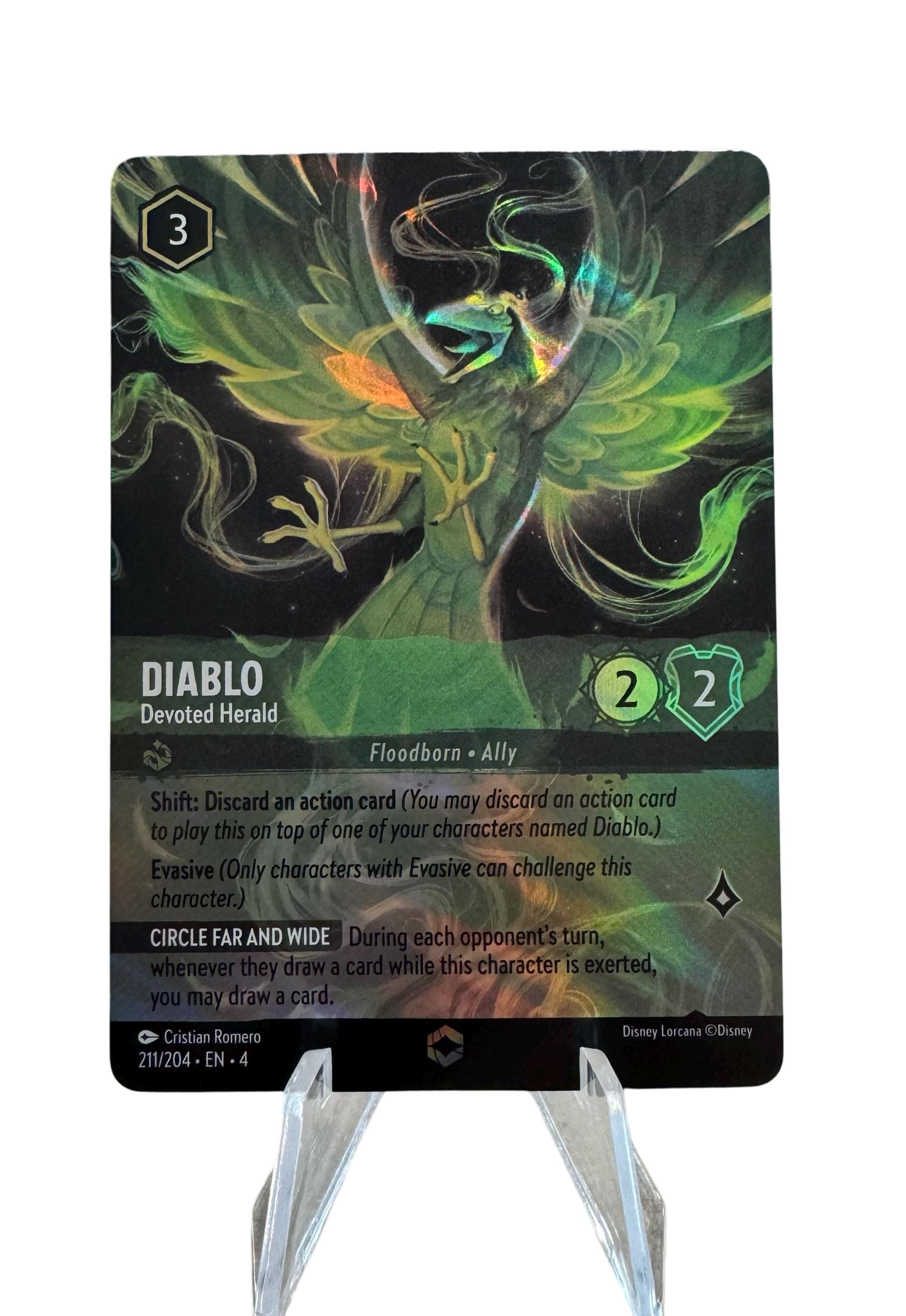 diablo lorcana card Lorcana - Azurite Sea - Diablo - Obedient Raven (Uncommon)