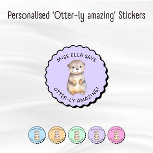 パーソナライズされた先生用ステッカー | Otter-ly Amazing ステッカー | ご褒美ステッカー | よくできましたステッカー