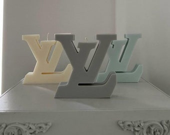 LV Scented Logo Candle, Decorative LV candle, Novelty candle, unique candle gift