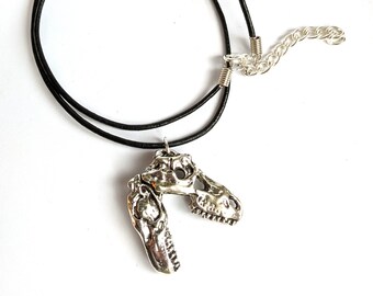 Punk Dinosaurier Skeleton Schädel Bone T-Rex Halskette Kette LegierunRSDE