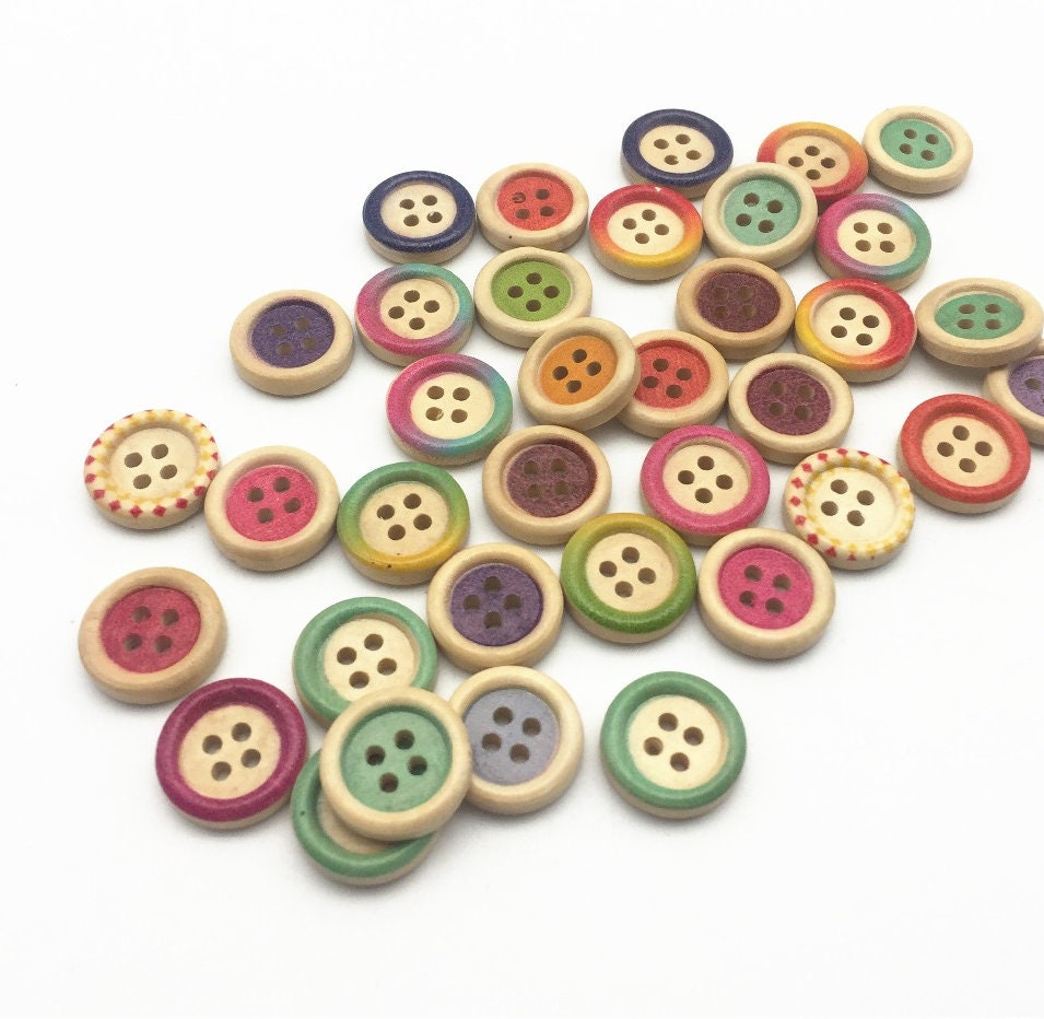 QYH 1 Inch Resin Buttons for Sewing 25mm Mixed Colored Buttons 4 Holes Pack  of 100