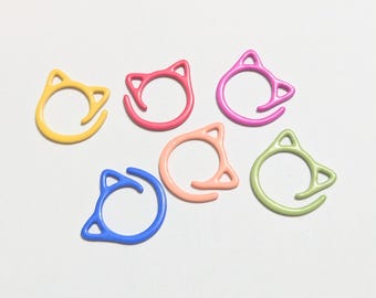 spiral cat stitch markers removable for knitting or crochet