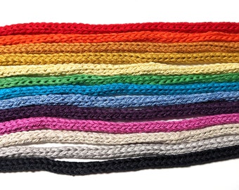 2 metres knitted I cord 100% soft cotton 7mm width