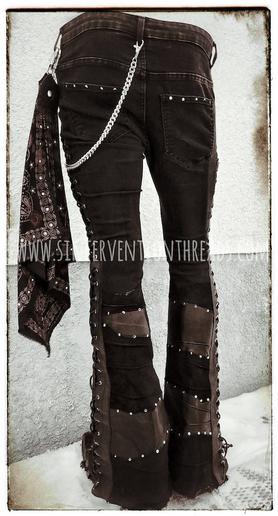 Custom Order Blackasmysoul Stage Pants Streetwear With Leather and