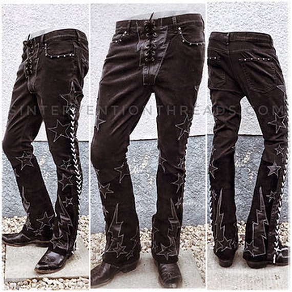Custom Order BLACKSTAR Stage Pants Streetwear With Leather and