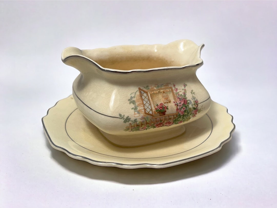 Midcentury Uranium Glaze Gravy Boat Etsy
