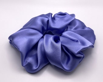 Luxury Cornflower Blue 100% Silk Hair Scrunchie Large - NZ Made