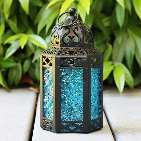 Moroccan Candle Lantern Decorative Candle Holder Lamp for Indoor Outdoor Size Small