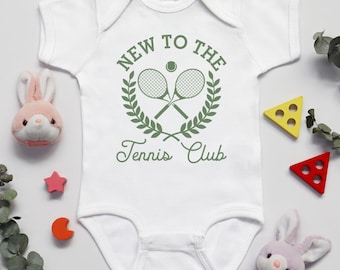 New to the Tennis Club Baby Bodysuit, Sporty Baby Bodysuit, Funny Future Tennis Player Outfit, Tennis Club Baby Clothes, Baby Shower Gift
