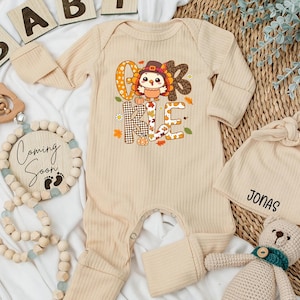 Personalized Gobble Baby Bodysuit, Thanksgiving Turkey Baby Outfit, Fall Pumpkin Newborn Clothes, Thanksgiving Gift for Baby, Autumn Romper