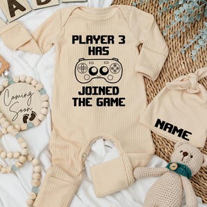 Player 3 Has Joined the Game Newborn Bodysuit, Funny Newborn Gamer Outfit, Personalized Baby Shower Gift, Nerdy Baby Coming Soon Clothes