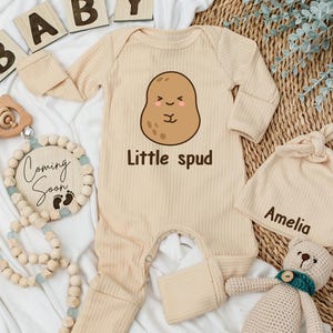 Little Spud Baby Bodysuit, Funny Potato Baby Outfit, Custom Newborn Romper, Cute Vegetable Clothes, Gift for Little Potato, Baby Shower Gift