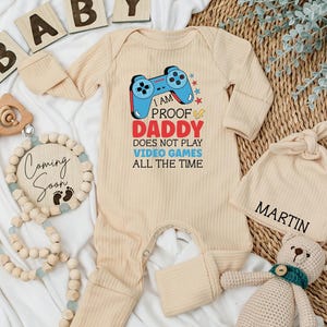Funny Video Game Baby Bodysuit, Custom Gamer Dad Newborn Outfit, Personalized Baby Shower Gift, Daddy Proof Father’s Day Clothes