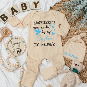 Hand picked for earth by my great grandpa Grandma in heaven Baby Bodysuit, Set Baby Clothes prefect baby shower gift, Pregnancy Announcement