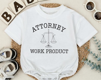 Attorney Work Product Baby Romper, Tiny Future Lawyer Outfit, Funny Lawyer Newborn Clothes, Idea Gift for Legal Parents, Newborn Baby Gift