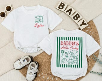 Personalized Daddy's Little Caddy Baby Romper, Golf Themed Baby Outfit, Golf Lover Baby Clothes, Golf Baby Shower Gift, Father Golf Gift