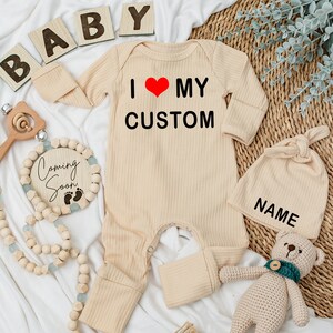 I Love My Custom Baby Bodysuit, Set Baby Clothes prefect baby shower gift, Pregnancy Announcement, Personalized Baby Jumpsuit, New Baby
