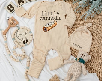 Little Cannoli Baby Bodysuit and Hat Set, Pastry Kid Bodysuit