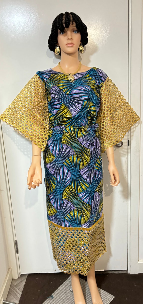 African Ankara Lace Dress for Woman 2 Pieces Top Wrapper One Size Fits All.iro Ati Buba. Etsy Canada